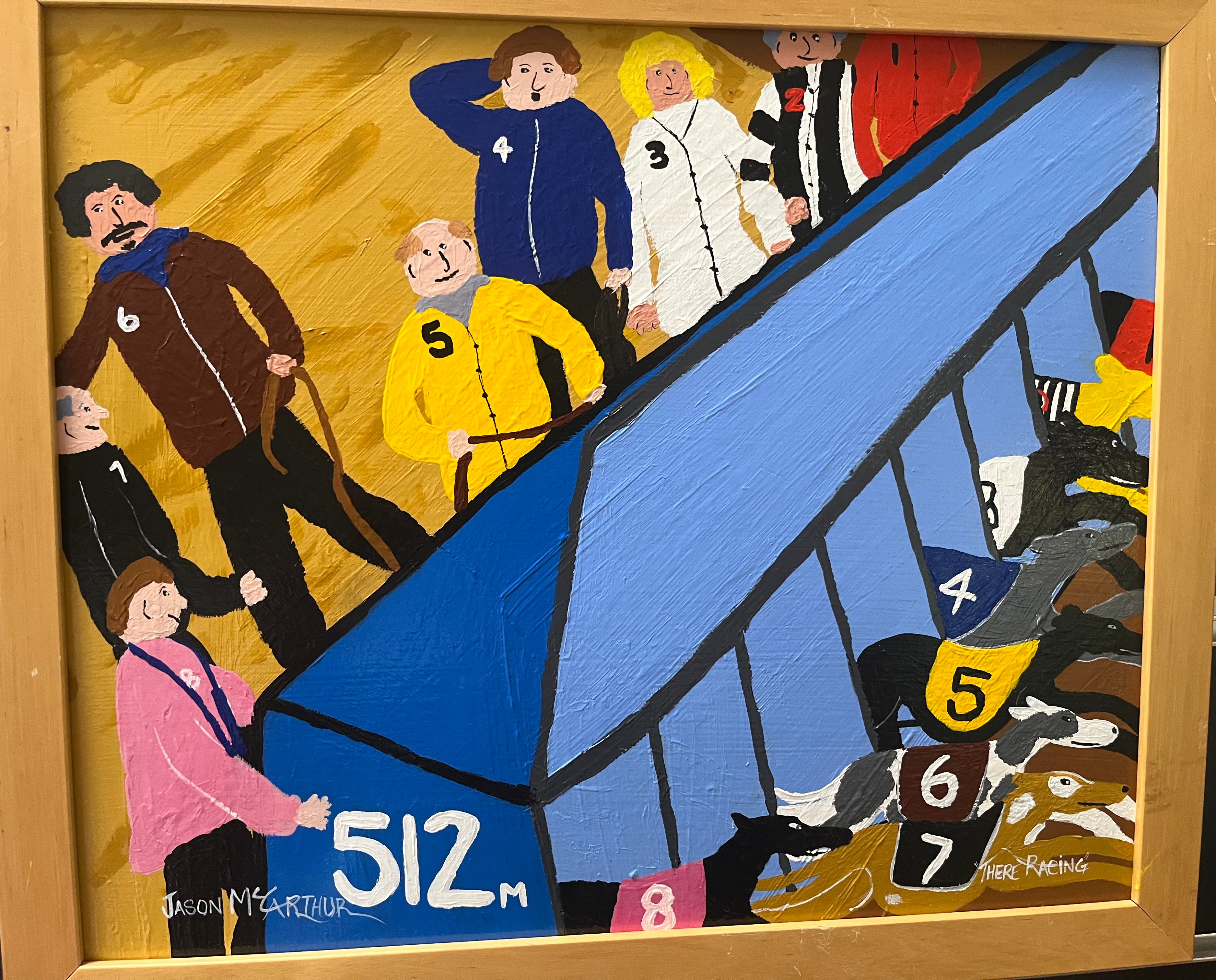 Original Painting on Board "There Racing"