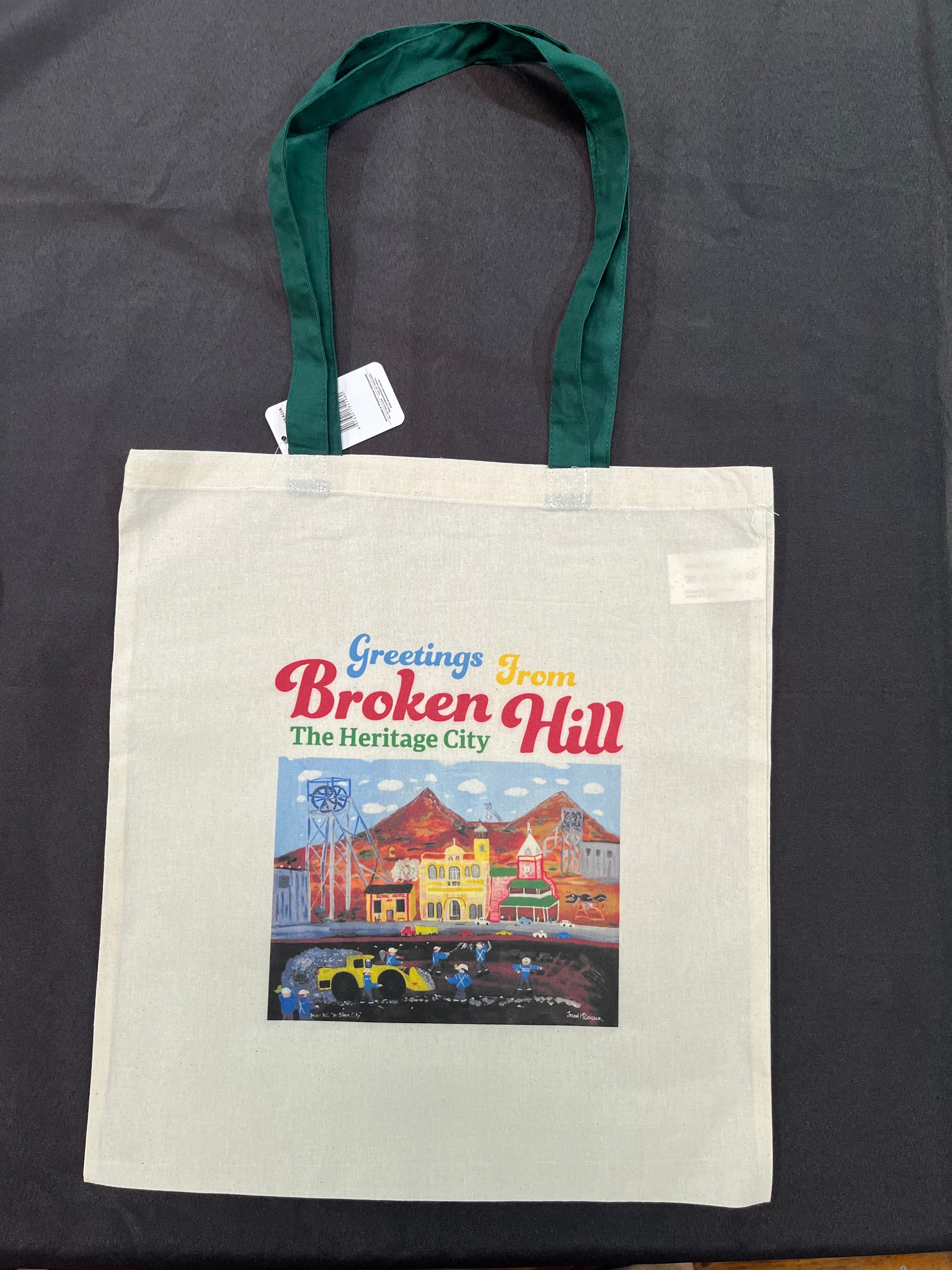 Green Handled Tote Bag