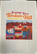 Broken Hill Tea Towel with Artist Pallet